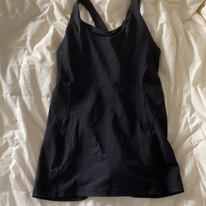 Lululemon black tank top with built in bra
